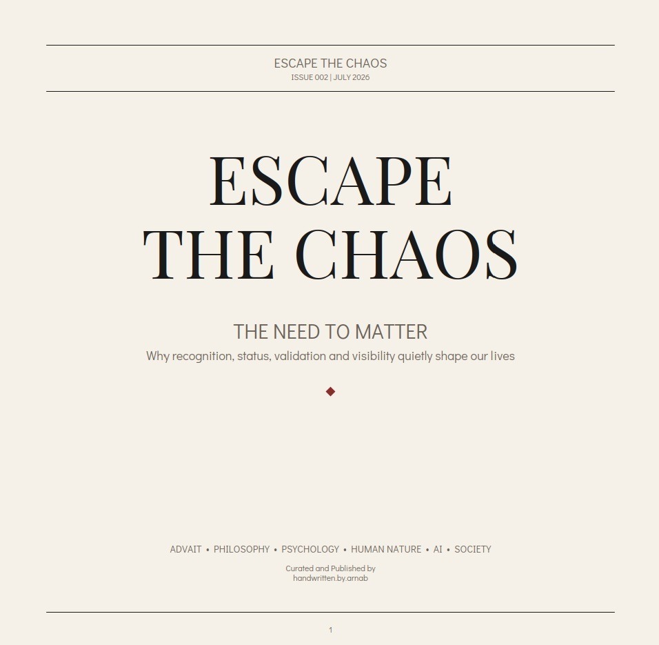Escape the Chaos Issue 002 The Need to Matter free psychology reflection journal PDF